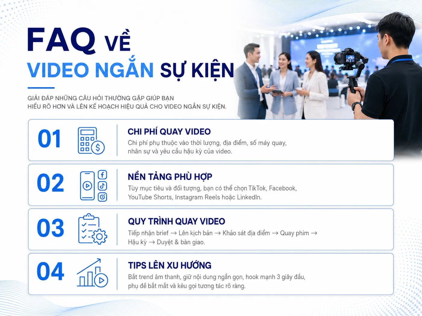 Câu hỏi thường gặp về video ngắn sự kiện