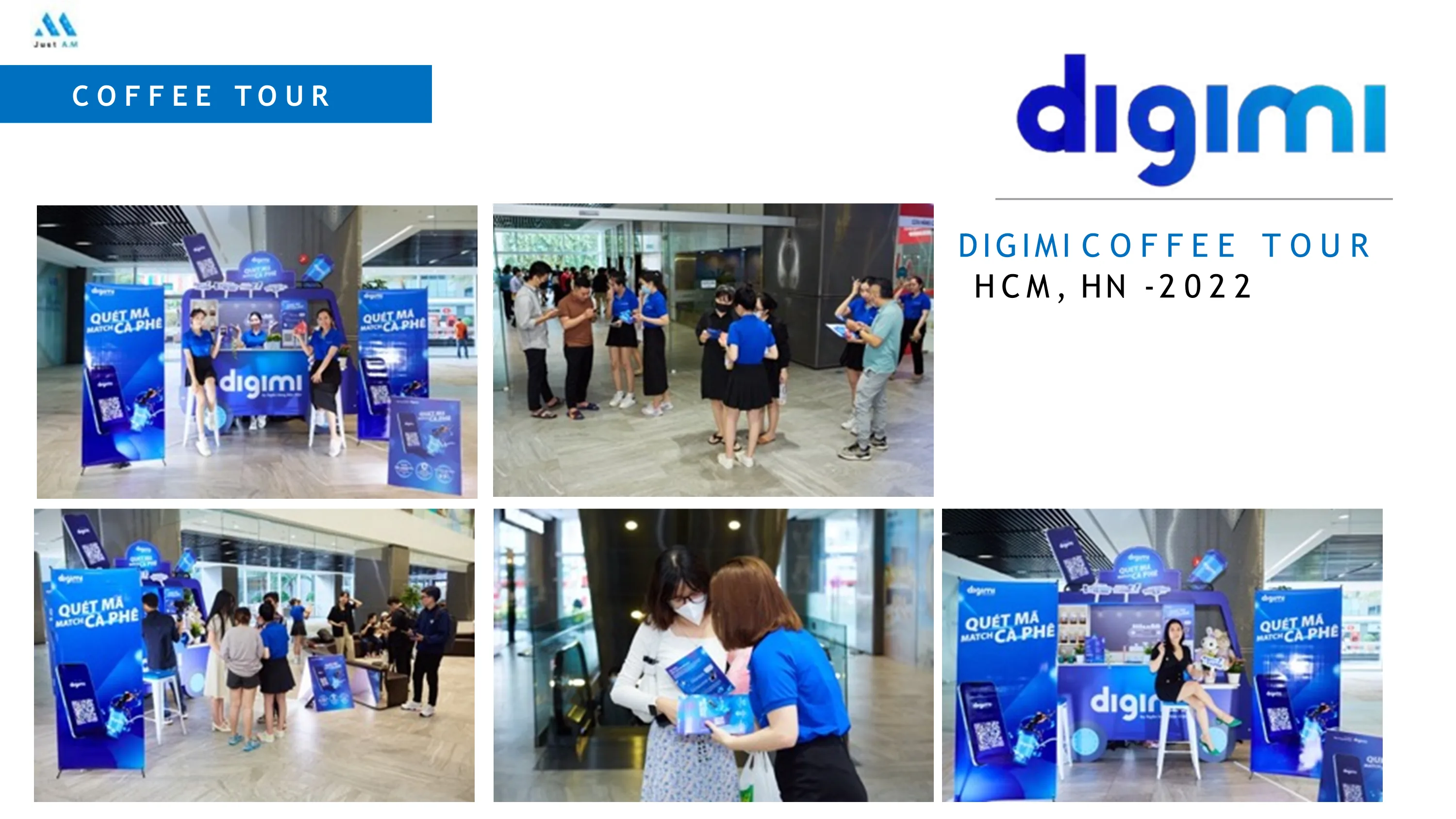 Hoạt động activation DIGIMI - nhân viên văn phòng trải nghiệm đăng ký app và nhận cà phê